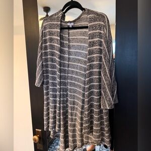 LuLaRoe Black and Gray Knit Cardigan